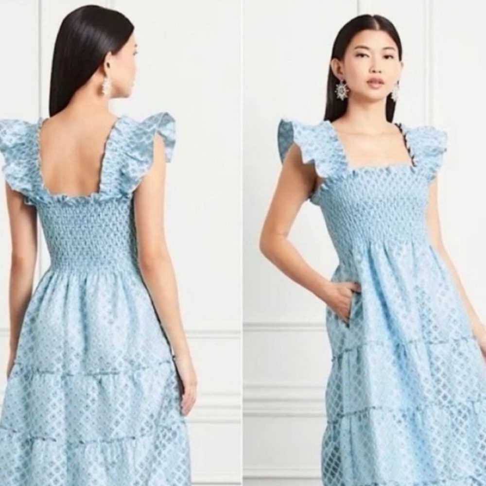 Limited Edition Hill House Ellie Nap Dress in Snowflake Brocade, size small